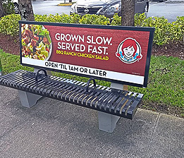 Steel Bench with Advertising Display